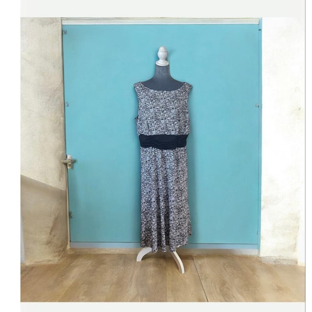 Black White Sleeveless Dress Plus Size 20W
